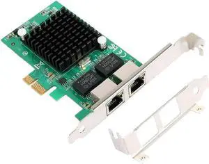 Aomoproing FOR Gigabit Ethernet Pci-E Network Controller Card 10/100/1000Mbps Rj45 X2 Dual 2 Port Pcie Server Network Interface Card Lan Adapt