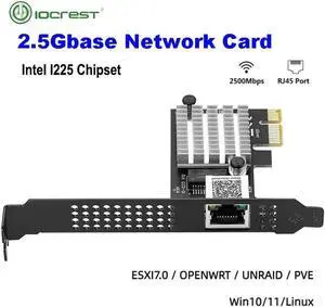 Aomoproing FOR I225-V3 Game PCIE Card 2500Mbps Network Card 10 100 1000Mbps RJ45 Wired Computer PCIe 2.5G Network Adapter LAN