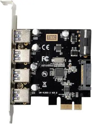 Aomoproing FOR USB 3.0 HUB to4 Ports PCI-E PCI Express Expansion Card 5Gbps for Motherboard