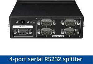 Aomoproing RS232 splitter 4 Port DB9 Serial Splitter 1 in 4 out Support Bidirectional Transmission Serial adapter MT-RS104