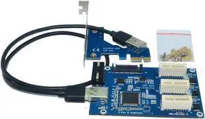Aomoproing External & Internal 1 to 3 PCI express 1X slots Riser Card Expansion adapter PCI-e Port Multiplier