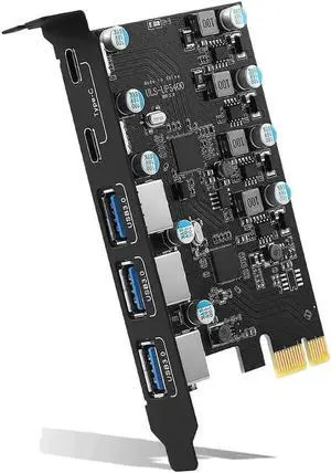Aomoproing FOR 5 Ports USB 3.0 PCI Express Expansion Card Desktop PC PCIE Adapter Card for Ws 11/10/8/7 USB Controller Riser Cards