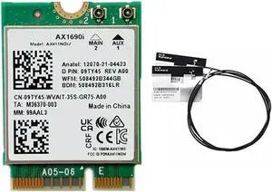 Aomoproing FOR AX1690I Wifi Card+2Xantenna AX411 Wi-Fi 6E Speed 802.11Ax 2.4/5/6Ghz 5.3 Module