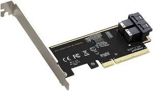 Aomoproing PCIE 8X To 2 ports U.2 SFF-8643 dual NVMe ssd pci-e x8 converter card sff8643 U2 Adapter