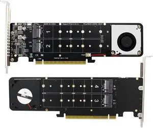 Aomoproing NVMe SSD Expansion Card NVMe PCIe RAID Adapter 4 Ports NVME SSD To PCI-E 4.0 X16 Expansion Card