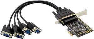 Aomoproing PCIE AX99100 4S DB9 RS232 Serial Port Card Controller Card PCI Express asix 99100 Chip 4 ports rs-232 to pci-e com Adapter cable