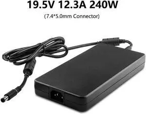 Aomoproing 19.5V 12.3A 240W 7.4*5.0mm Ac Power Adapter Laptop Charger for Alienware M17x R4 M18x X51 Precision M6400 M6500 M6600 M6800
