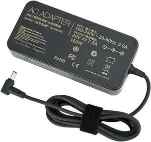 Aomoproing 20V 7.5A 150W 6.0*3.7mm Ac Laptop Charger Adapter for Rog G531GT G731GT FX505GT FX705GT FX505DD FX505DT FX505DU FX705DD