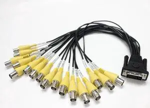Aomoproing DVI Male to BNC Female Breakout Cable DVI 24+5 to 16 BNC VIDEO+1 BNC VID OUT line For Geovision GV-1480A DVR CCTV Card