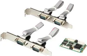 Aomoproing Mini PCI express 4 Serial ports Controller card mini PCIe to DB9 RS232 adapter mini PCI-E COM Card MCS9904