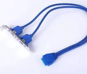 Aomoproing 1Pc Full Size Bracket Motherboard 20pin To USB 3.0 Female Back Panel Header Connector Cable Adapter with PCI Slot Plate