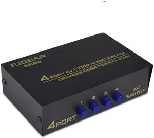 Aomoproing AV Switch Box 4 in 1 out AV Audio Video Signal Composite for HDTV LCD DVD 3 RCA Switcher 4 to 1 Selector