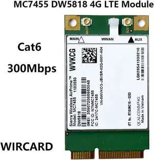 Aomoproing MC7455 DW5818 WVKCG LTE 4G Card mini PCI-E FDD-LTE 4G Module Cat6 for Dell laptop WWAN Card