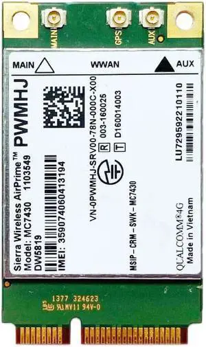 Aomoproing MC7430 LTE 4G Module DW5819 FDD-TDD LTE CAT6 HSPA+ GNSS WWAN Card USB 3.0 MBIM interface PCIe mini 4G Card