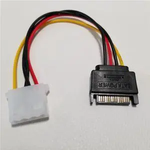 Aomoproing SATA 15Pin to IDE Plus 4Pin Power Supply Adapter Cable Computer SATA Cable 10cm