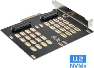 Aomoproing U.2 SFF-8639 SSD Dual 2X to PCIE Express 3.0 Gen3 X8 X16 Raid Card VROC Raid0 Hyper Adapter