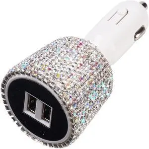 Aomoproing Cargador de teléfono móvil con 2 puertos USB, mechero de coche, 3.1A, rápido, para iPhone, tableta, cargador de coche
