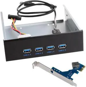 Aomoproing 4 Ports USB 3.0 Front Panel Splitters HUB USB 3.0 PCI Express PCI-E Card Adapter 5.25" Front Panel Expansion Bay for PC Computer Aomoproing 4 Ports USB 3.0 Front Panel Splitters HUB USB 3.0 PCI Express PCI-E Card Adapter 5.25" Front Panel Expansion Bay for PC Computer