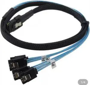 Aomoproing Standard sff-8087 (4) 7-pin SATA Fanout Cable 80cm data cable