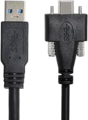 Aomoproing SM 5 Meters USB3.1 Type-C USB-C Dual Screws Locking to Standard USB3.0 Data Cable Mount Type for Camera Recorder