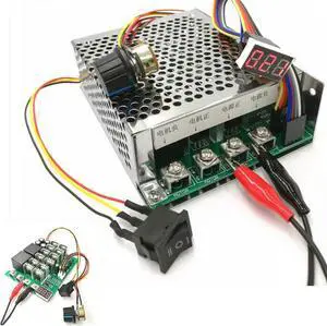 Aomoproing 10-55V 60A 3000W Reversible DC Motor Speed Controller PWM Control 12V 24V 36V 48V Forward-Stop-Reversal Brake Digital Display