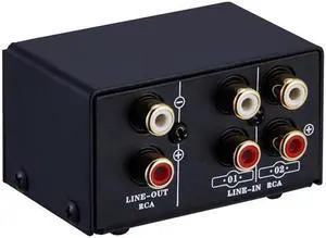 Aomoproing 2 in 1 Out or 1 in 2 Out Audio Source Signal Selector, Switcher, Speaker, Audio Source, Switcher, RCA Interface, Lossess