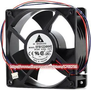 Aomoproing Delta EFB1224HHE 12038 12cm 24V 0.30A dual ball bearings frequency converer fan,3wires ~