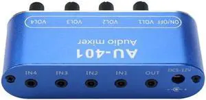 Aomoproing Stereo Mixer (4 Input ,1 Output ) Individually Controls Board DIY Headphones Amplifier Case DC12V