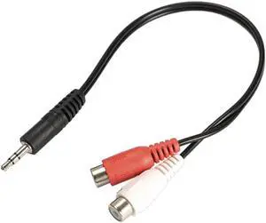 Aomoproing 3.5mm Jack Male To 2 RCA Female Jack RCA Stereo Audio Cable Converter Adapter