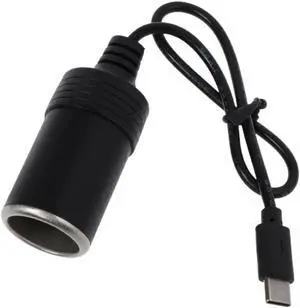 Aomoproing USB C PD Type C Male to 12V Car Cigarette lighter Socket Female Step Up Cable for Driving Recorder GPS E-Dog Car Fan