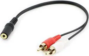 Aomoproing Universal RCA Cable 3.5mm Jack Stereo Audio Cable Female To 2RCA Male Socket To Headphone 3.5 AUX Y Adapter for DVD Amplifiers