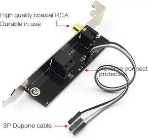 Aomoproing 24BIT192KHz SPDIF Daughter Card Optical Fiber Coaxial Digital Sound Card Baffle DAC DTS Decoder for General Motherboard