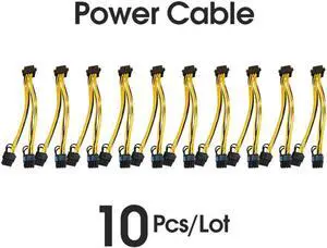 Aomoproing 10 Pcs 8 Pin PCI-e To 8 Pin (6+2) PCI-e (Female To Male) GPU Power Cable 210mm 260mm For graphics card mining motherboard
