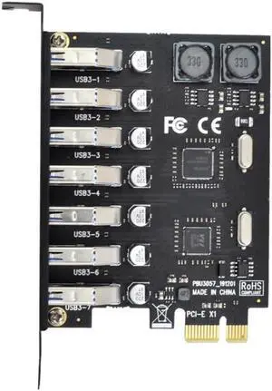 Aomoproing 7 Ports PCI-E to USB 3.0 HUB PCI Express Expansion Card Adapter 5Gbps for Motherboard