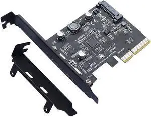 Aomoproing PCI-E PCI Express 4X To USB 3.1 Gen 2 (10 Gbps) 2-Port Type C Expansion Card ASM3142 Chip 15-Pin Connector For Windows/Linux Aomoproing PCI-E PCI Express 4X To USB 3.1 Gen 2 (10 Gbps) 2-Port Type C Expansion Card ASM3142 Chip 15-Pin Connector For Windows/Linux