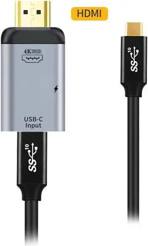Aomoproing 100W 10Gbps Cable & USB-C Type C Female Source to HDTV Sink HDTV & PD Power Adapter 4K 60hz 1080p for Phone & Laptop