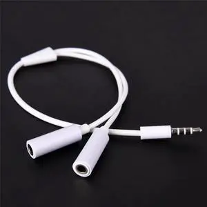 Aomoproing 1 Male to 2 Dual Female Audio Cable 3.5mm 2 in 1 Splitter Cable For Earphone Headset Headphone MP3 MP4 Stereo Plug Adapter Jack Aomoproing 1 Male to 2 Dual Female Audio Cable 3.5mm 2 in 1 Splitter Cable For Earphone Headset Headphone MP3 MP4 Stereo Plug Adapter Jack