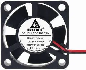 Aomoproing 10pcs Gdstime DC 24V 3cm 30x30x10mm 2Pin Portable Cooling Fan 30mm x 10mm 3010 Mini DC Brushless Cooler Heatsink Motor Fan