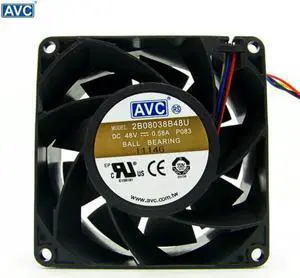 Aomoproing For AVC 2B08038B48U 48V 0.58A 8CM 8038 4-P PWM Case cooling Fan powerful 80*80*38mm