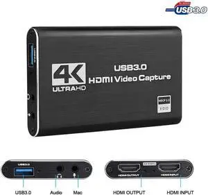 Aomoproing 4K Video Capture Card USB 3.0 1080P Game Grabber USB 2.0 Capture Card for Youtube OBS Live Streaming Plate Broadcast