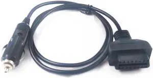 Aomoproing Car power adapter, cigarette lighter, OBD female connector, trolley charger, OBD2 plug, USB interface connection cable(1.9m)(OBD2 CABLE 1PCS)