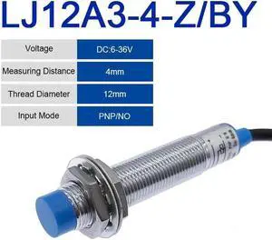 Aomoproing LJ12A3-4 BX BY AX AY inductive proximity switch lj12a3-4-z/bx npn lj12a3-4-z/ax pnp sensor NO NC DC5~36V 4mm detection distance(LJ12A3-4-Z-BY)