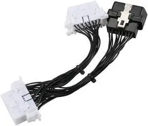 Aomoproing OBD2 electronic cable, one split two extension cable, 0.15M OBD one drag two adapter cable, OBD2 extension cable(OBD F TO M 1PCS)