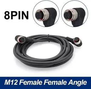 Aomoproing M12 sensor connector cable double head waterproof line male female 2m wire waterproof 4Pin 5Pin 8Pin sensor connectors(Angle F to F 8 p)