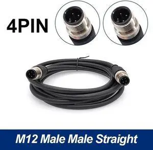 Aomoproing M12 sensor connector cable double head waterproof line male female 2m wire waterproof 4Pin 5Pin 8Pin sensor connectors(Straight M to M 4 p)