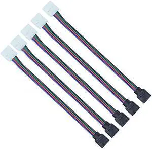 Aomoproing 100Pcs/Lot 4Pin RGB LED Strip Connector Wire Female Cable Welding Extension Connector For RGB Non-Waterproof LED Tape Light