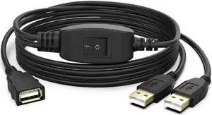 Aomoproing USB Splitter Cable,Printer Sharing Switch Cable, USB Splitter 2 Male 1 Female for Printer, Scanner, Speaker, Keyboard, Mouse Etc, with Printer Cable (5ft/1.5m)