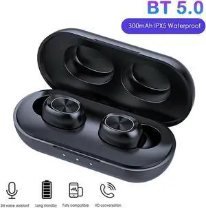Aomoproing Auriculares inalámbricos B5 TWS, audífonos intrauditivos estéreo binaurales con sensibilidad de 5,0 ± 3dB / 6 MW, frecuencia de 100 gHZ, 2,4