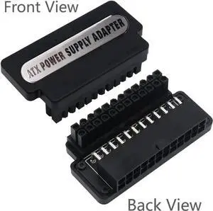 Aomoproing ATX 24-Pin Female to 24 Pin Male 90 Degree Angled Adapter Mainboard Motherboard Power Connectors for Desktop Power Cable PC Power Supply Cable