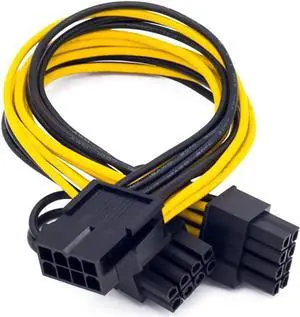 Aomoproing CPU 8Pin to GPU Dual 8Pin (6Pin + 2Pin) Power Supply Cable 25cm Power Adapter Cable for Graphics Video Card BTC Miner